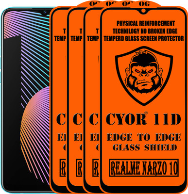 CYOR Edge To Edge Tempered Glass for REALME NARZO 10(Pack of 4)