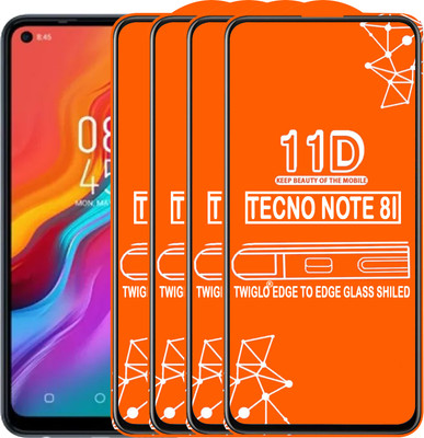 TWIGLO Edge To Edge Tempered Glass for TECNO NOTE 8I(Pack of 4)