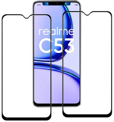 ojucase Edge To Edge Tempered Glass for Realme C53(Pack of 2)
