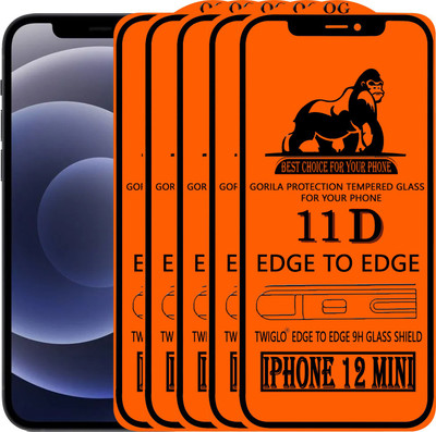 TWIGLO Edge To Edge Tempered Glass for IPHONE 12 MINI(Pack of 5)