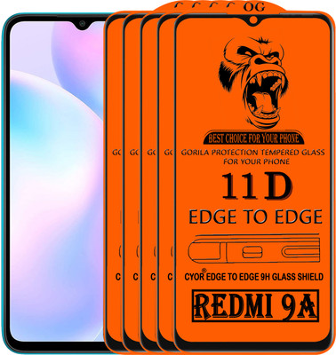 CYOR Edge To Edge Tempered Glass for REDMI 9A(Pack of 5)