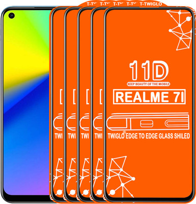 TWIGLO Edge To Edge Tempered Glass for REALME 7I(Pack of 5)