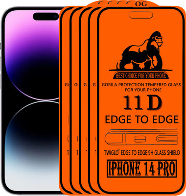 TWIGLO Edge To Edge Tempered Glass for IPHONE 14 PRO(Pack of 5)