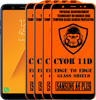 CYOR Edge To Edge Tempered Glass for Samsung Galaxy A6 Plus(Pack of 4)