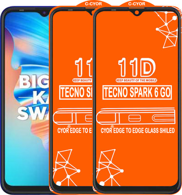 CYOR Edge To Edge Tempered Glass for TECNO SPARK 6 GO(Pack of 2)