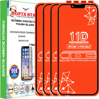 Rofix star Edge To Edge Tempered Glass for APPLE IPHONE 13 PRO MAX(Pack of 4)