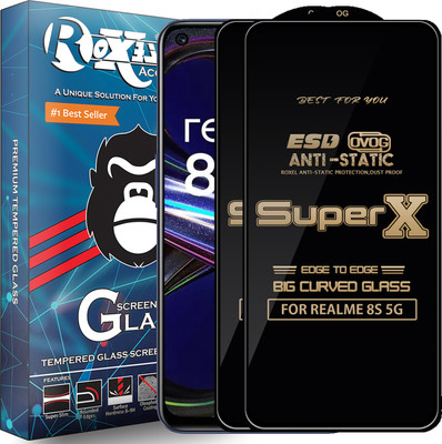 Roxel Edge To Edge Tempered Glass for REALME 8S 5G(Pack of 2)