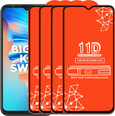 Qyist Edge To Edge Tempered Glass for TECNO SPARK 6 GO(Pack of 4)