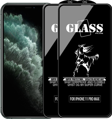 Qyist Edge To Edge Tempered Glass for IPHONE 11 PRO MAX(Pack of 2)