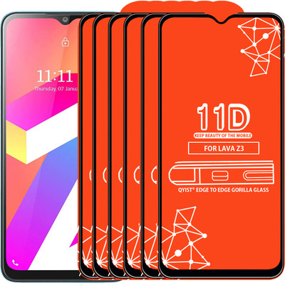 Qyist Edge To Edge Tempered Glass for LAVA Z3(Pack of 6)