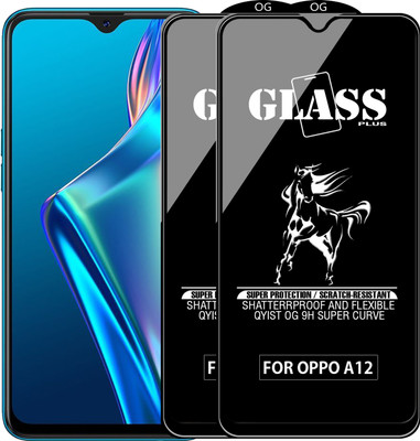 Qyist Edge To Edge Tempered Glass for OPPO A12(Pack of 2)