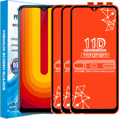 PFOAM Edge To Edge Tempered Glass for VIVO Y17(Pack of 3)