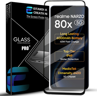 EITANSHA CREATION Edge To Edge Tempered Glass for Realme Narzo 80X 5G, realme Narzo 80x(Pack of 1)