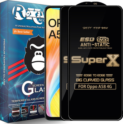 Roxel Edge To Edge Tempered Glass for Oppo A58 4G(Pack of 2)