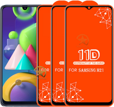 SEVEN7STAR Edge To Edge Tempered Glass for Samsung Galaxy M21(Pack of 3)