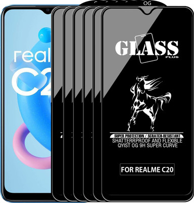 Qyist Edge To Edge Tempered Glass for REALME C20(Pack of 6)