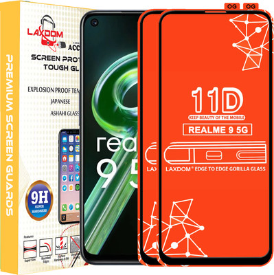 Laxdom Edge To Edge Tempered Glass for REALME 9 5G(Pack of 2)