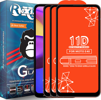 Roxel Edge To Edge Tempered Glass for Motorola E40(Pack of 3)
