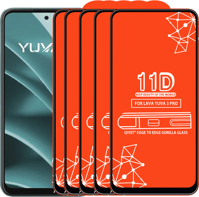 Qyist Edge To Edge Tempered Glass for LAVA YUVA 3 PRO(Pack of 5)