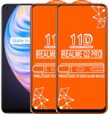 TWIGLO Edge To Edge Tempered Glass for REALME Q2 PRO(Pack of 2)