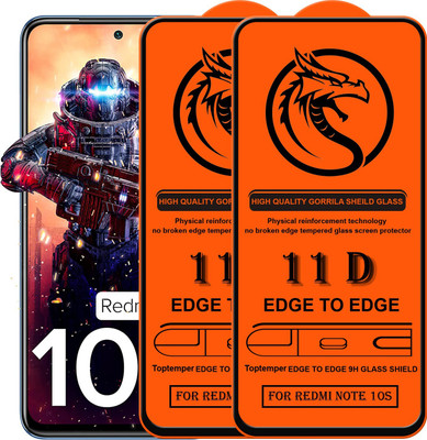 TOPTEMPER Edge To Edge Tempered Glass for REDMI NOTE 10S(Pack of 2)