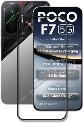 INFINITYWORLD Edge To Edge Tempered Glass for Poco F7 5G, POCO F7 5G(Pack of 1)