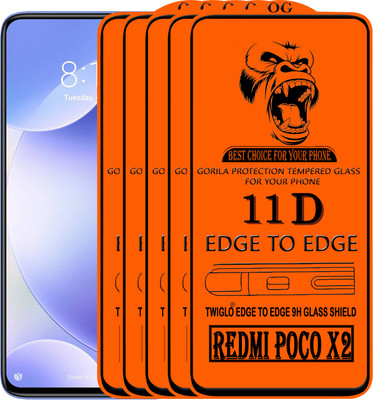 TWIGLO Edge To Edge Tempered Glass for REDMI POCO X2(Pack of 5)