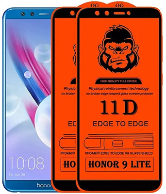 1DOLLAR Edge To Edge Tempered Glass for Huawei Honor 9 Lite -9H Grade-Tempered Glass/Full Screen Coverage-Edge to Edge/9H Hardness/With Easy Installation Kit(Pack of 2)