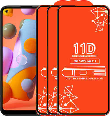Qyist Edge To Edge Tempered Glass for Samsung Galaxy A11(Pack of 3)