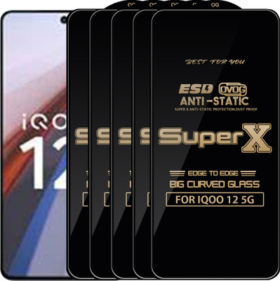 Qyist Edge To Edge Tempered Glass for IQOO 12 5G(Pack of 5)