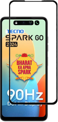 HIE POWER Edge To Edge Tempered Glass for Tecno Spark Go 2024-Anti-Fingerprint, Waterproof, Oil-resistant, Bubble-Free, Anti-Static with Full Screen Coverage & Easy Installation(Edge to Edge Coverage)(Pack of 1)