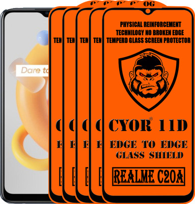 CYOR Edge To Edge Tempered Glass for REALME C20A(Pack of 5)