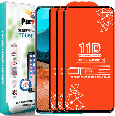 PikTrue Edge To Edge Tempered Glass for Xiaomi Redmi K40 Pro Plus(Pack of 3)