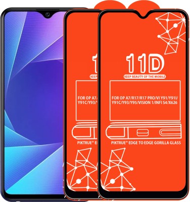 PikTrue Edge To Edge Tempered Glass for FOR OPPO A7, OPPO R17, OPPO R17 PRO, VIVO Y91, VIVO Y91I, VIVO Y91C, VIVO Y93, VIVO Y95, ITEL VISION 1, INFINIX S4(Pack of 2)