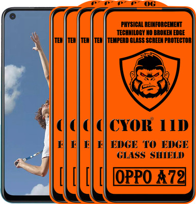 CYOR Edge To Edge Tempered Glass for OPPO A72(Pack of 5)