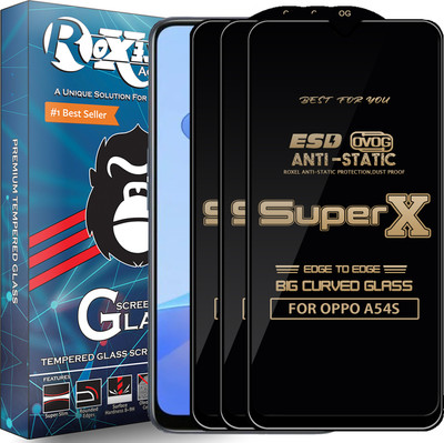Roxel Edge To Edge Tempered Glass for OPPO A54S(Pack of 3)