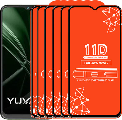 Roxel Edge To Edge Tempered Glass for Lava Yuva 2(Pack of 6)