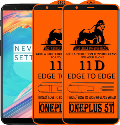 TWIGLO Edge To Edge Tempered Glass for OnePlus 5T(Pack of 2)