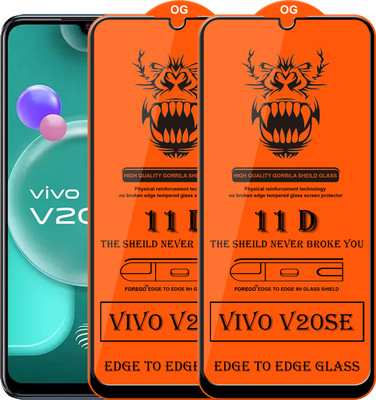 Forego Edge To Edge Tempered Glass for Vivo V20 SE(Pack of 2)