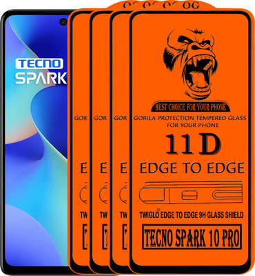 TWIGLO Edge To Edge Tempered Glass for TECNO SPARK 10 PRO(Pack of 4)