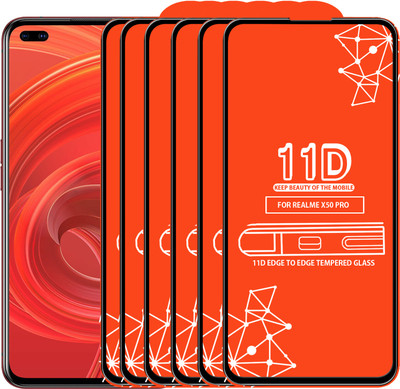 Qyist Edge To Edge Tempered Glass for Realme X50 Pro(Pack of 6)