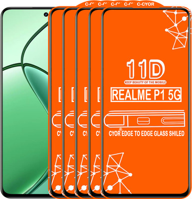 CYOR Edge To Edge Tempered Glass for REALME P1 5G(Pack of 5)