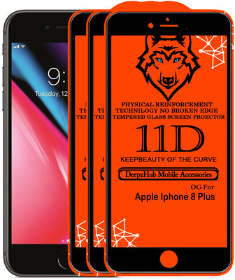 DeepzHub Edge To Edge Tempered Glass for Apple iPhone 8 Plus(Pack of 3)