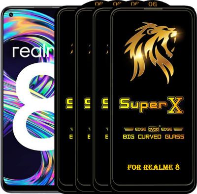 PFOAM Edge To Edge Tempered Glass for REALME 8(Pack of 4)