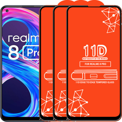 Qyist Edge To Edge Tempered Glass for Realme 8 Pro(Pack of 3)