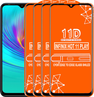 CYOR Edge To Edge Tempered Glass for INFINIX HOT 11 PLAY(Pack of 4)
