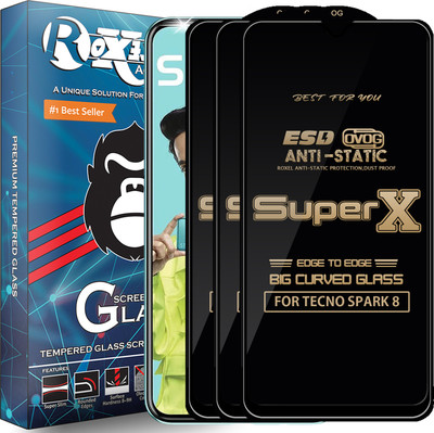 Roxel Edge To Edge Tempered Glass for TECNO SPARK 8(Pack of 3)
