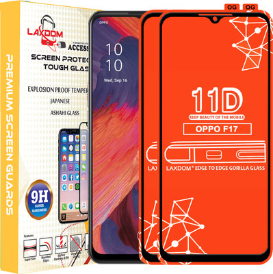 Laxdom Edge To Edge Tempered Glass for OPPO F17(Pack of 2)