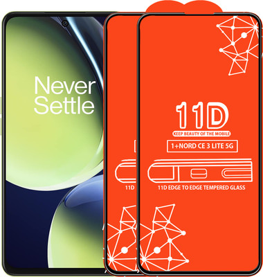 Qyist Edge To Edge Tempered Glass for Oneplus Nord Ce 3 Lite 5G(Pack of 2)