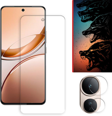 SOMTONE Edge To Edge Tempered Glass for vivo V50 Lite 4G Tempered Glass Screen Protector | Anti-Scratch | Edge to Edge Full Coverage | 9H Hardness ( 1 FRONT SCREEN GUARD + 1 CAMERA LENS PROTECTOR + 1 FREE BACK EMBOSSED SKIN061 )(Pack of 1)